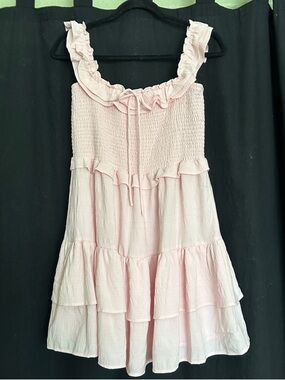 Forever 21 Pastel Pink Ruffle Tiered Mini Dress